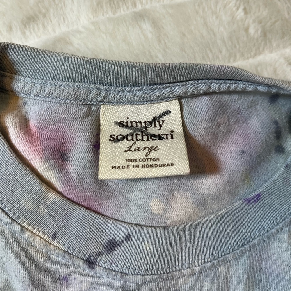Simply Southern L Goldendoodle Bleach Dye Grunge Camping Long Sleeve Fall Tee - Picture 9 of 10